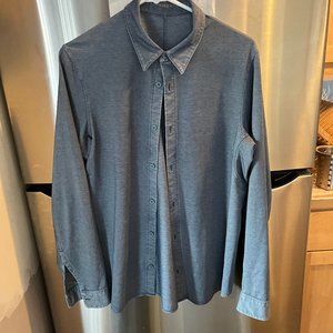 Lululemon Commission Long-Sleeve Shirt Wash Size M Enzyme Dye Mineral Blue